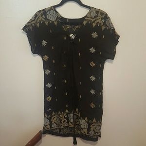 NWT Sanctuary beach cover up gauze lace up tunic sz M